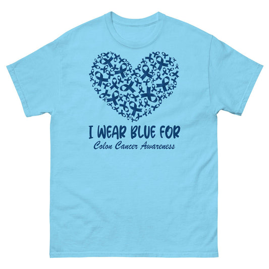 Colon Cancer I Wear Blue Heart Tee - JohnVsGBMSkyS