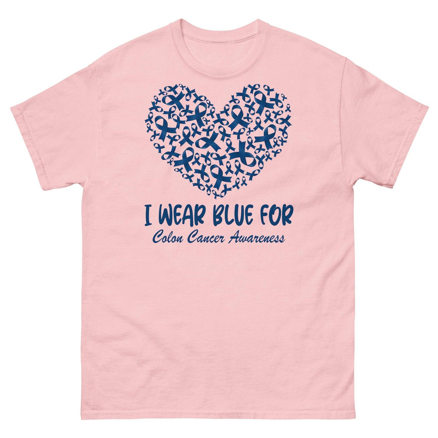 Colon Cancer I Wear Blue Heart Tee - JohnVsGBMLight PinkS