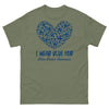 Colon Cancer I Wear Blue Heart Tee - JohnVsGBMMilitary GreenS