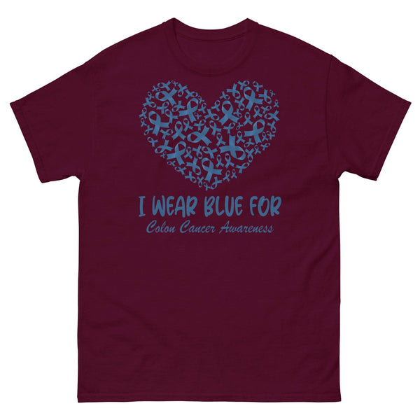 Colon Cancer I Wear Blue Heart Tee - JohnVsGBMMaroonS