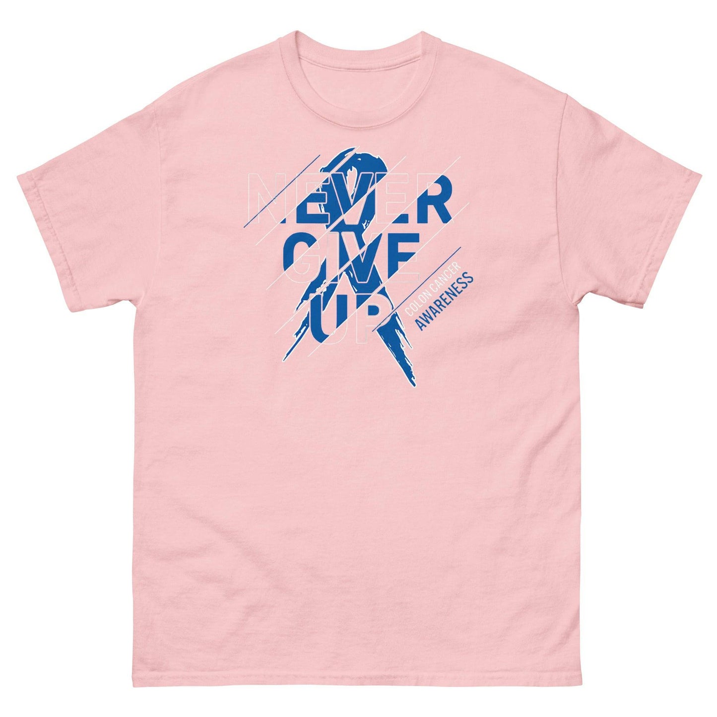 Colon Cancer Never Give Up Tee - JohnVsGBMLight PinkS