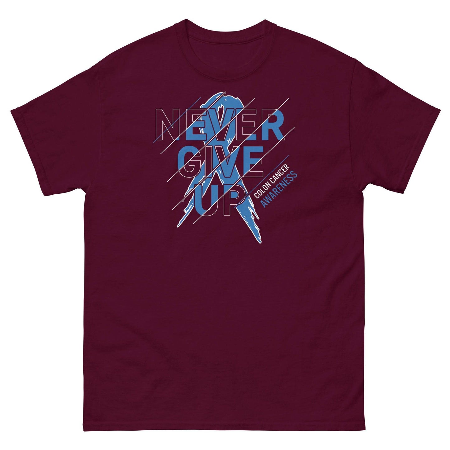 Colon Cancer Never Give Up Tee - JohnVsGBMMaroonS