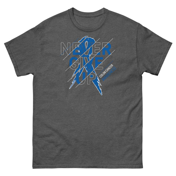 Colon Cancer Never Give Up Tee - JohnVsGBMDark HeatherS