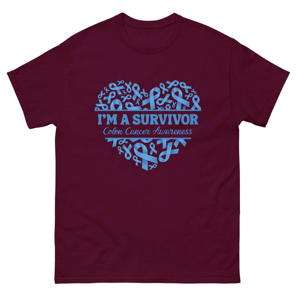 Colon Cancer Survivor Heart Tee - JohnVsGBMMaroonS