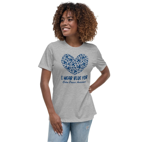 Colon Cancer Women's Blue Tee - JohnVsGBMAthletic HeatherS