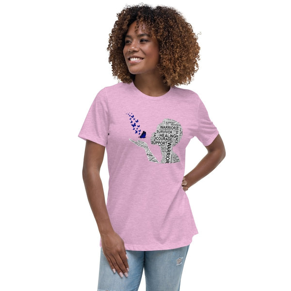 Colon Cancer Women's Butterfly Tee - JohnVsGBMHeather Prism LilacS