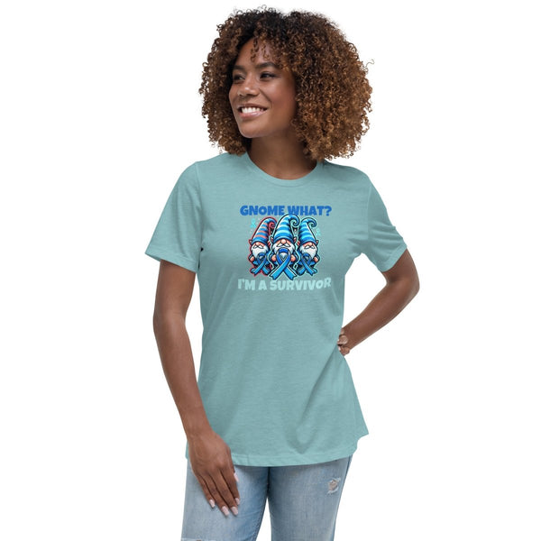 Colon Cancer Women's Gnome Tee - JohnVsGBMHeather Blue LagoonS