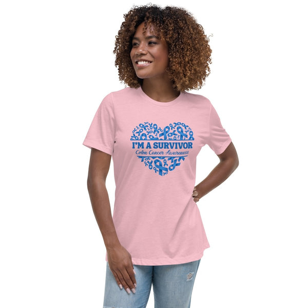 Colon Cancer Women's Heart Tee - JohnVsGBMPinkS