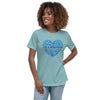 Colon Cancer Women's Heart Tee - JohnVsGBMHeather Blue LagoonS