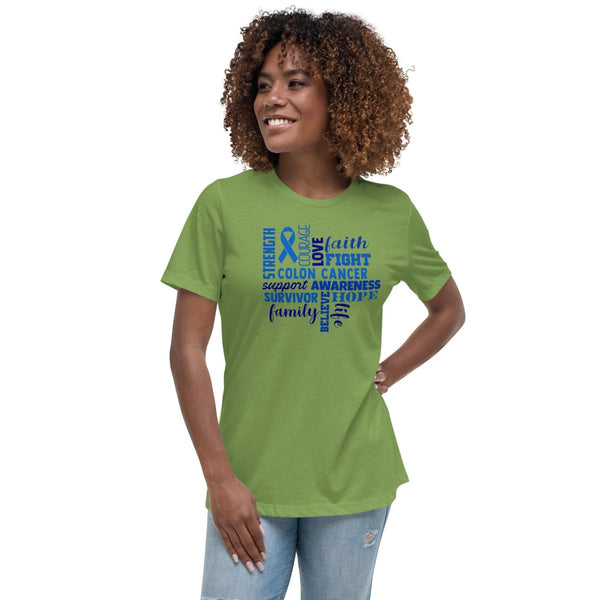 Colon Cancer Women's Words Tee - JohnVsGBMLeafS