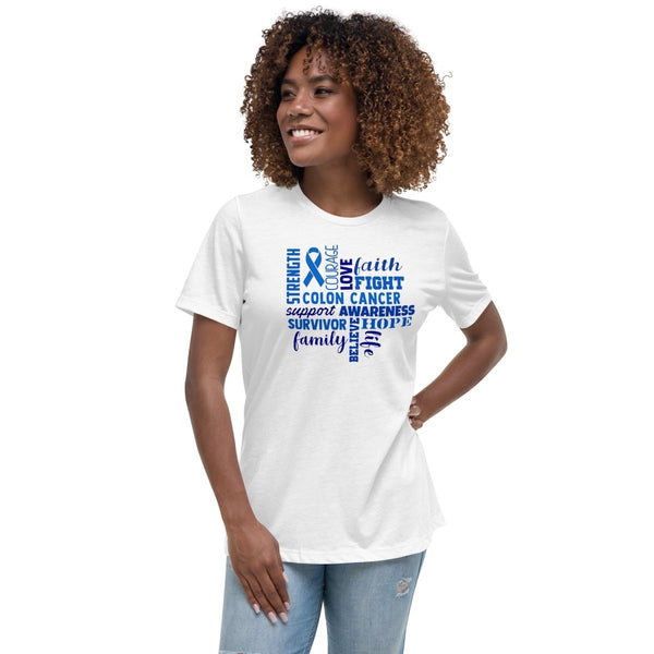 Colon Cancer Women's Words Tee - JohnVsGBMWhiteS