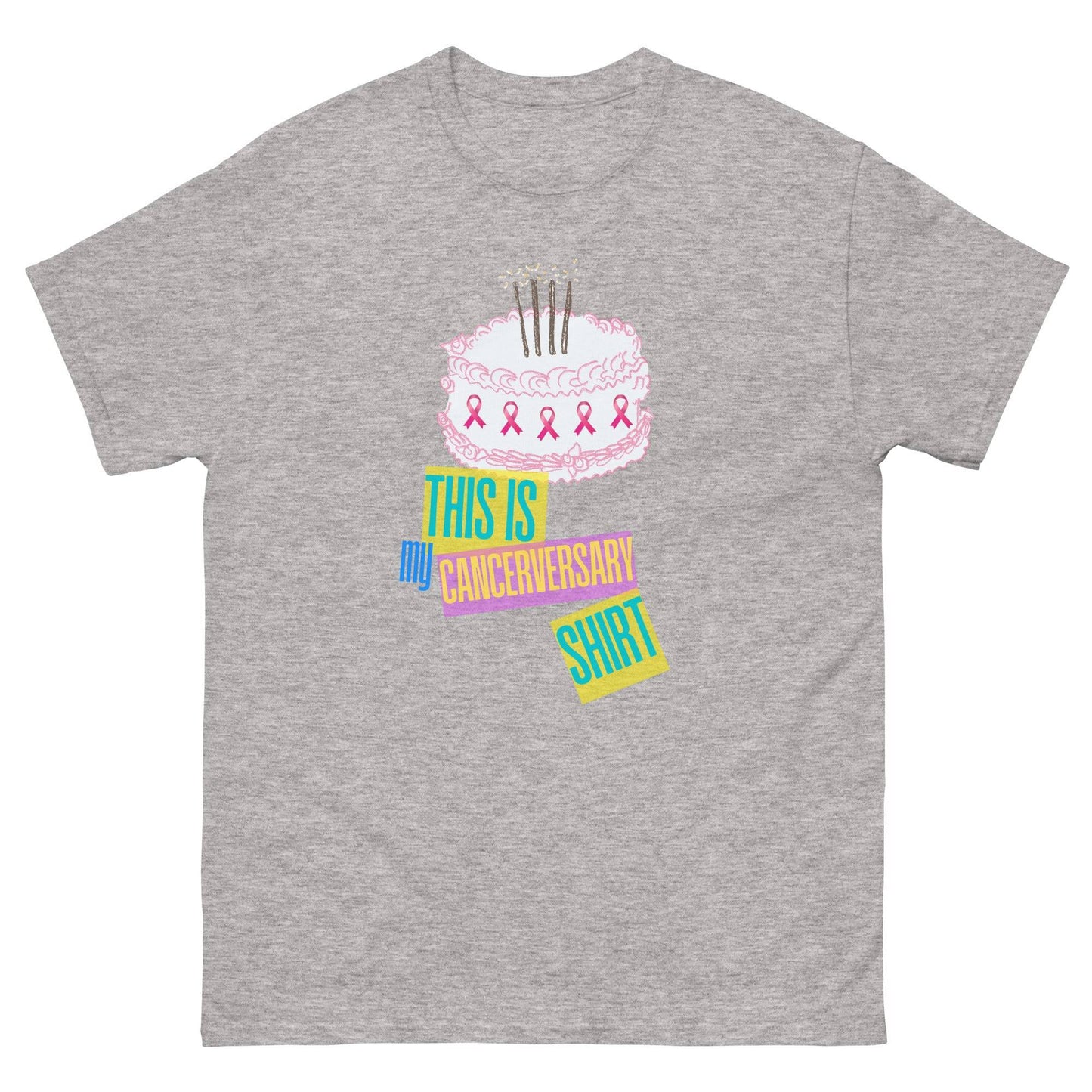 Customizable Cancer - Anniversary Cake Tee - JohnVsGBMSport GreyS