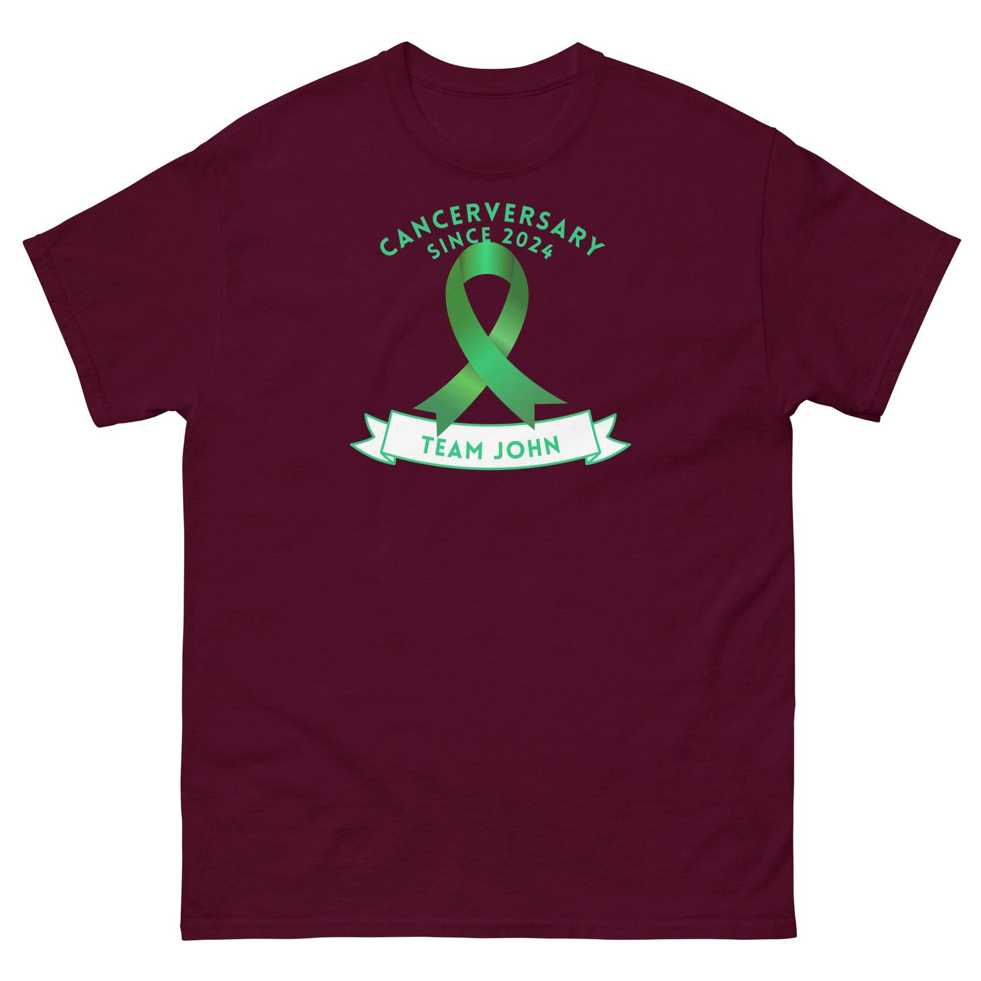 Customizable Cancer - Anniversary Team Ribbon Tee - JohnVsGBMMaroonS