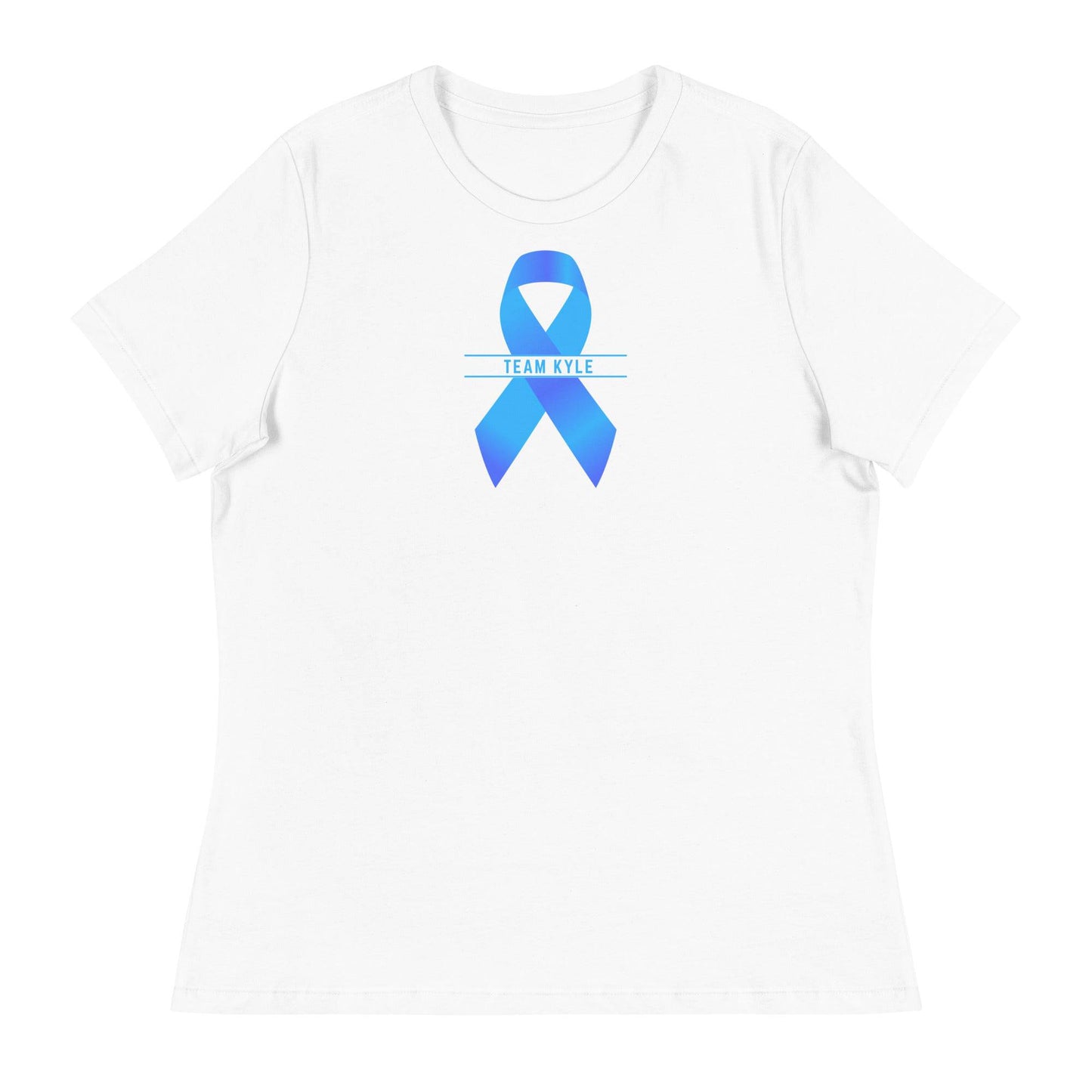 Customizable Cancer Ribbon Blue Womens Tee - JohnVsGBMWhiteS