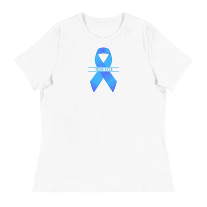 Customizable Cancer Ribbon Blue Womens Tee - JohnVsGBMWhiteS