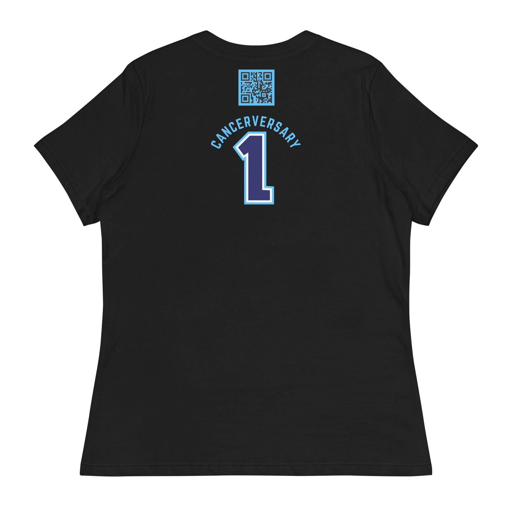 Customizable Cancer Ribbon Blue Womens Tee - JohnVsGBMBlackS