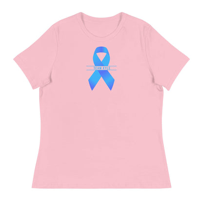 Customizable Cancer Ribbon Blue Womens Tee - JohnVsGBMPinkS