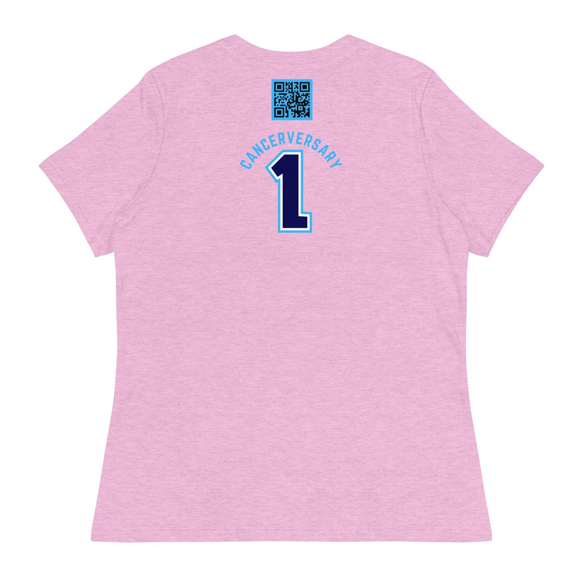 Customizable Cancer Ribbon Blue Womens Tee - JohnVsGBMHeather Prism LilacS