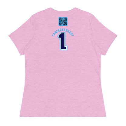 Customizable Cancer Ribbon Blue Womens Tee - JohnVsGBMHeather Prism LilacS