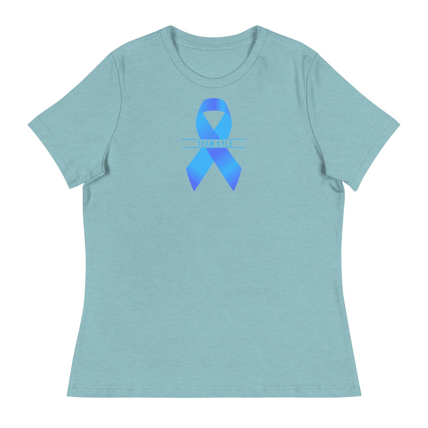 Customizable Cancer Ribbon Blue Womens Tee - JohnVsGBMHeather Blue LagoonS