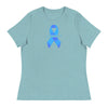 Customizable Cancer Ribbon Blue Womens Tee - JohnVsGBMHeather Blue LagoonS