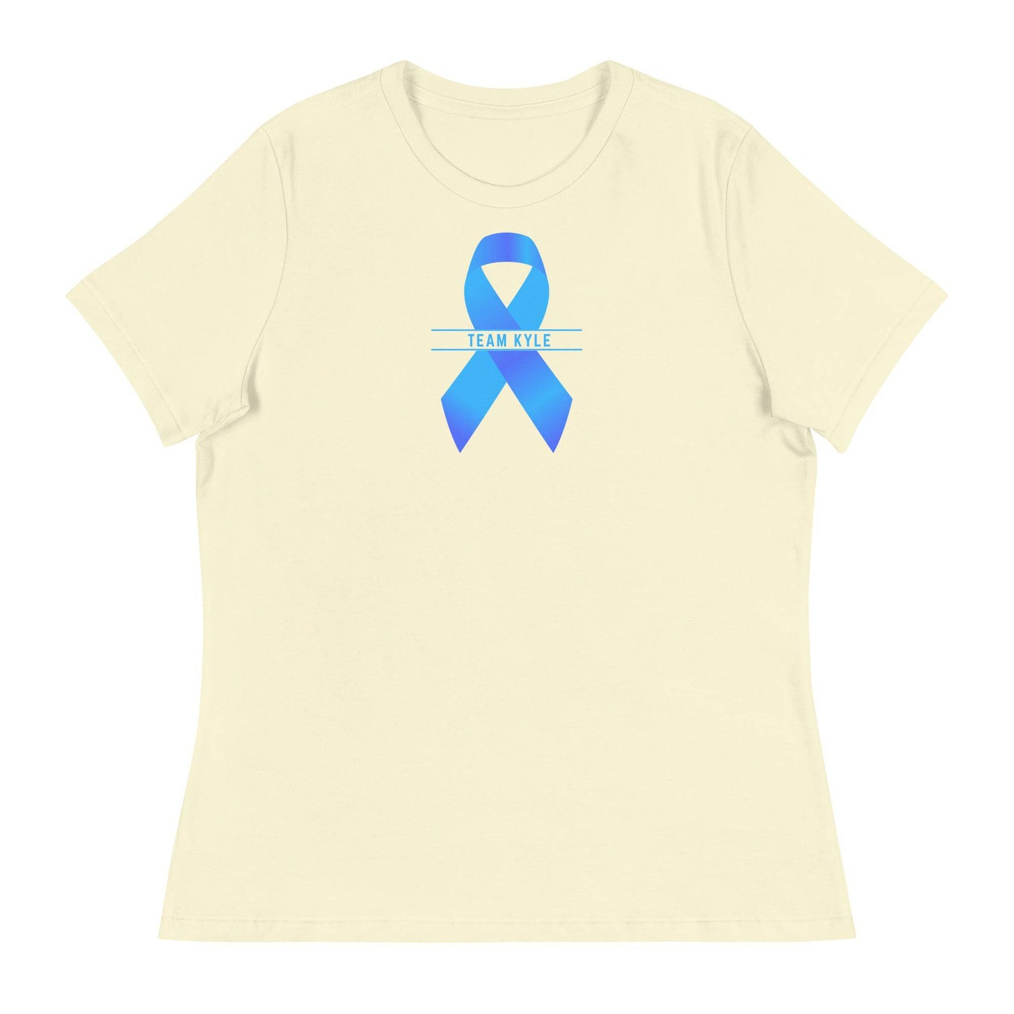 Customizable Cancer Ribbon Blue Womens Tee - JohnVsGBMCitronS