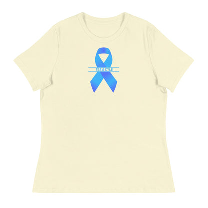 Customizable Cancer Ribbon Blue Womens Tee - JohnVsGBMCitronS