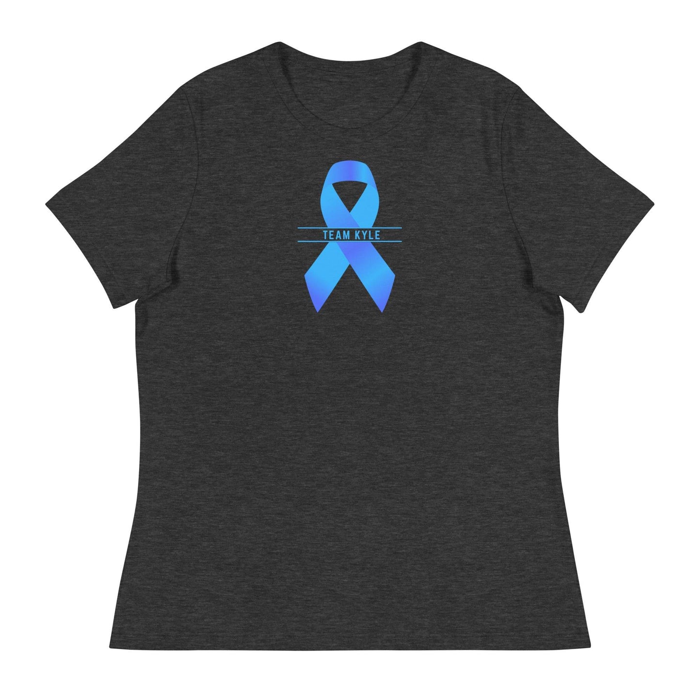 Customizable Cancer Ribbon Blue Womens Tee - JohnVsGBMDark Grey HeatherS