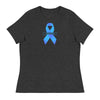 Customizable Cancer Ribbon Blue Womens Tee - JohnVsGBMDark Grey HeatherS