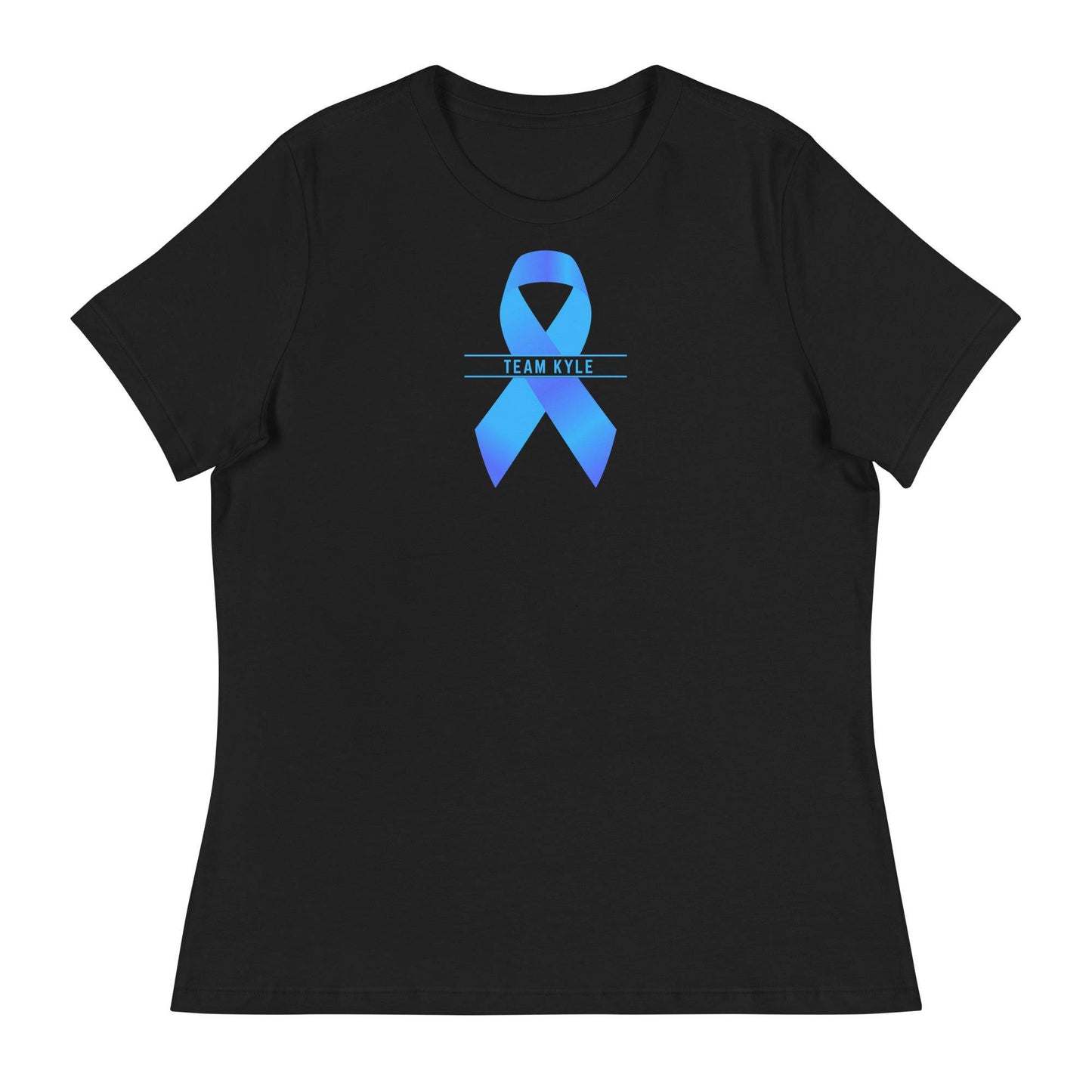 Customizable Cancer Ribbon Blue Womens Tee - JohnVsGBMBlackS