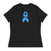 Customizable Cancer Ribbon Blue Womens Tee - JohnVsGBMBlackS