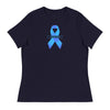 Customizable Cancer Ribbon Blue Womens Tee - JohnVsGBMNavyS