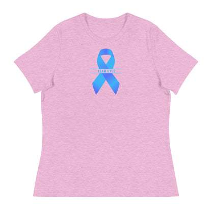 Customizable Cancer Ribbon Blue Womens Tee - JohnVsGBMHeather Prism LilacS