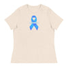 Customizable Cancer Ribbon Blue Womens Tee - JohnVsGBMHeather Prism NaturalS