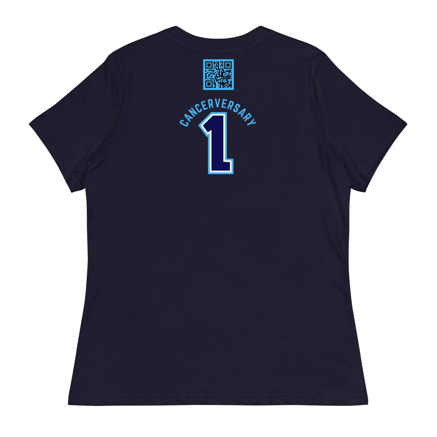 Customizable Cancer Ribbon Blue Womens Tee - JohnVsGBMNavyS