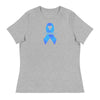 Customizable Cancer Ribbon Blue Womens Tee - JohnVsGBMAthletic HeatherS