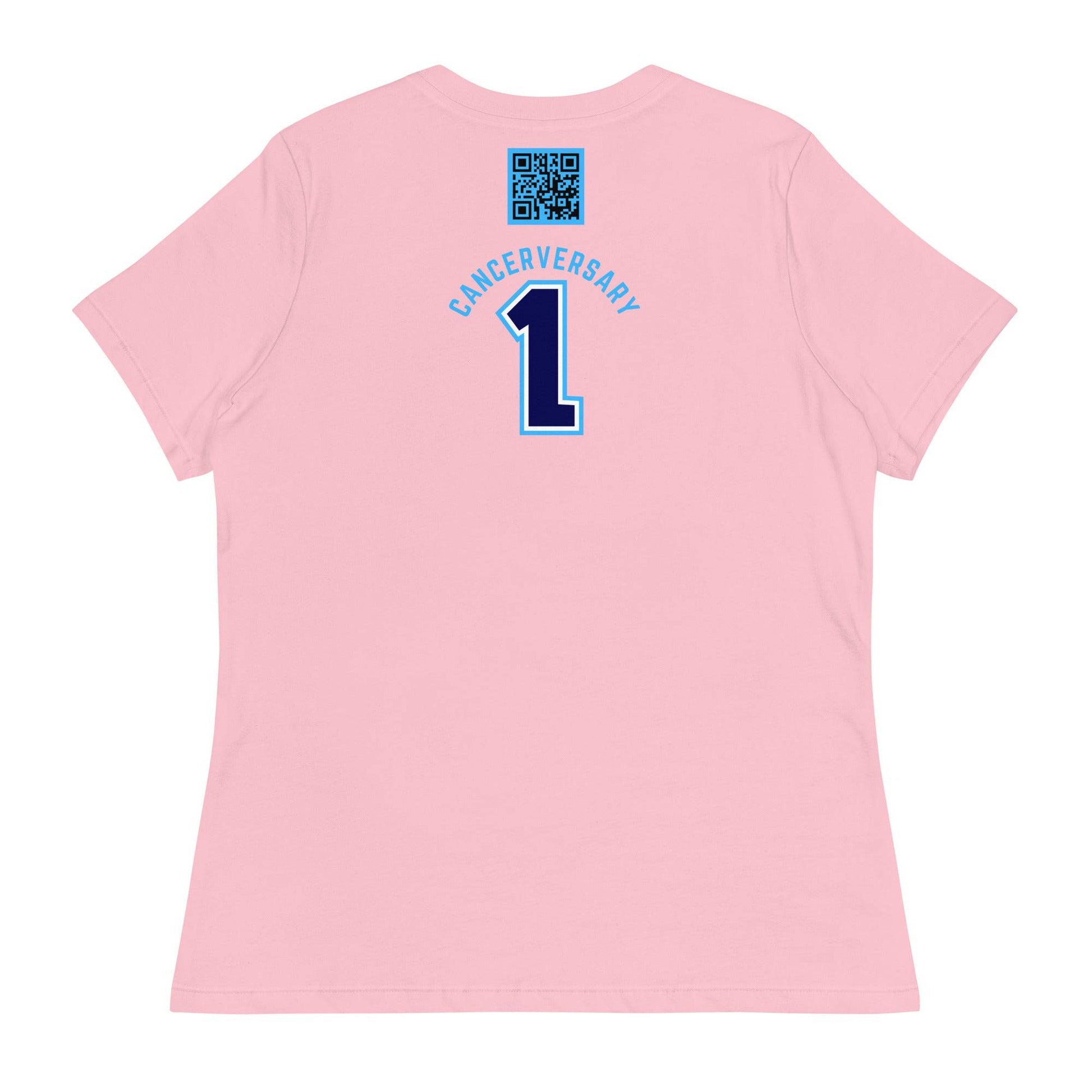 Customizable Cancer Ribbon Blue Womens Tee - JohnVsGBMPinkS