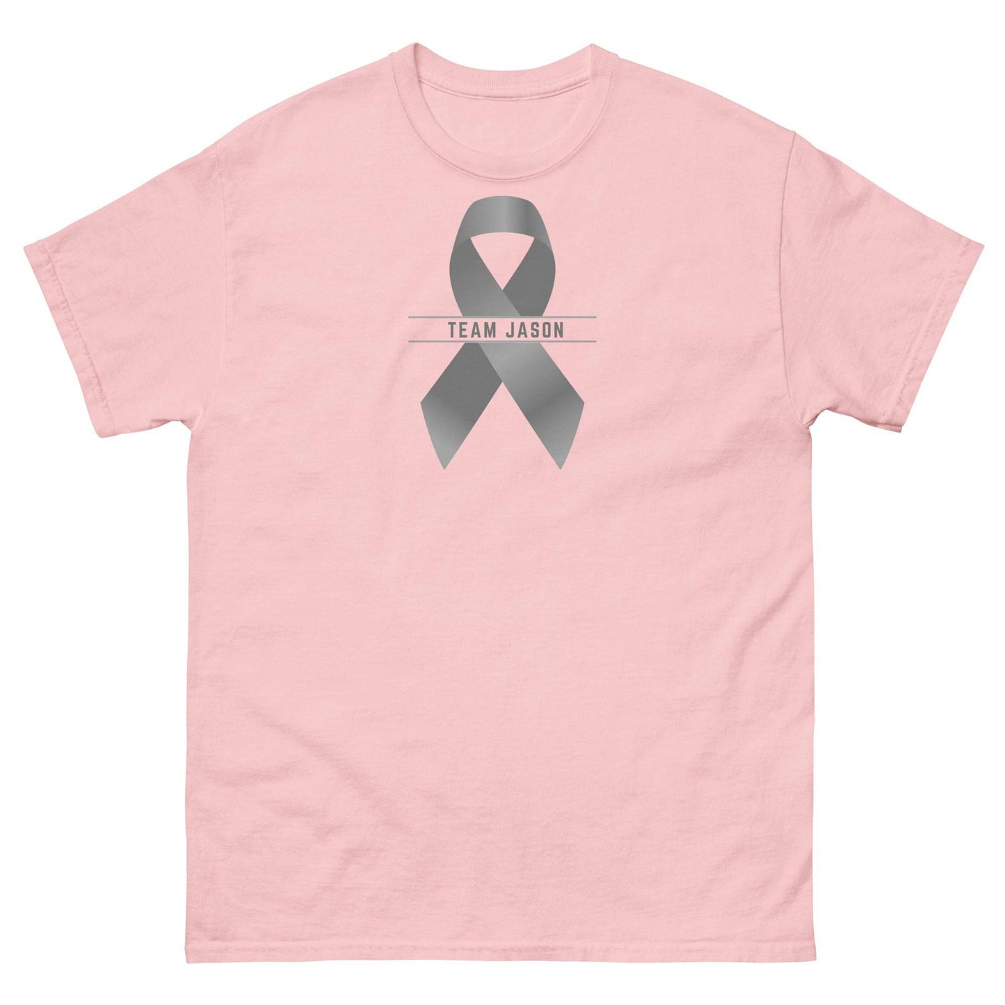 Customizable Cancer Ribbon Gray Tee - JohnVsGBMLight PinkS