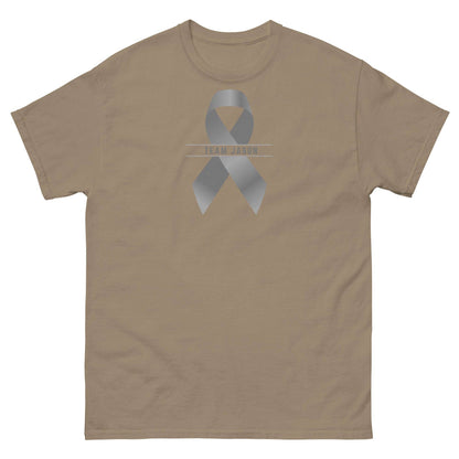 Customizable Cancer Ribbon Gray Tee - JohnVsGBMBrown SavanaS