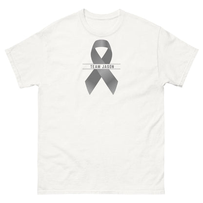 Customizable Cancer Ribbon Gray Tee - JohnVsGBMWhiteS