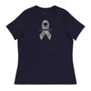 Customizable Cancer Ribbon Gray Womens Tee - JohnVsGBMNavyS