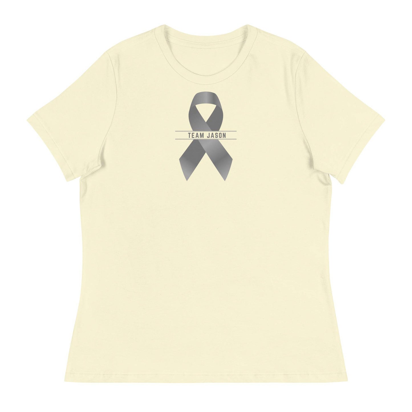 Customizable Cancer Ribbon Gray Womens Tee - JohnVsGBMCitronS