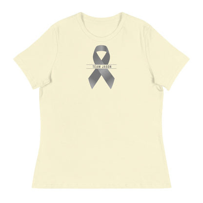 Customizable Cancer Ribbon Gray Womens Tee - JohnVsGBMCitronS