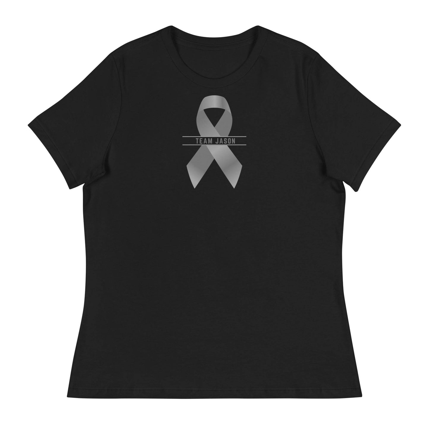 Customizable Cancer Ribbon Gray Womens Tee - JohnVsGBMBlackS