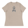 Customizable Cancer Ribbon Gray Womens Tee - JohnVsGBMHeather StoneS