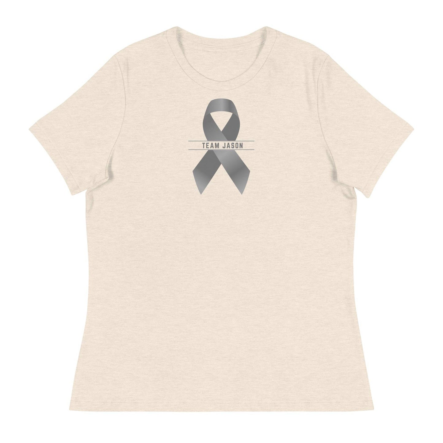 Customizable Cancer Ribbon Gray Womens Tee - JohnVsGBMHeather Prism NaturalS