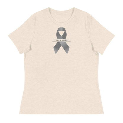 Customizable Cancer Ribbon Gray Womens Tee - JohnVsGBMHeather Prism NaturalS