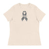 Customizable Cancer Ribbon Gray Womens Tee - JohnVsGBMHeather Prism NaturalS