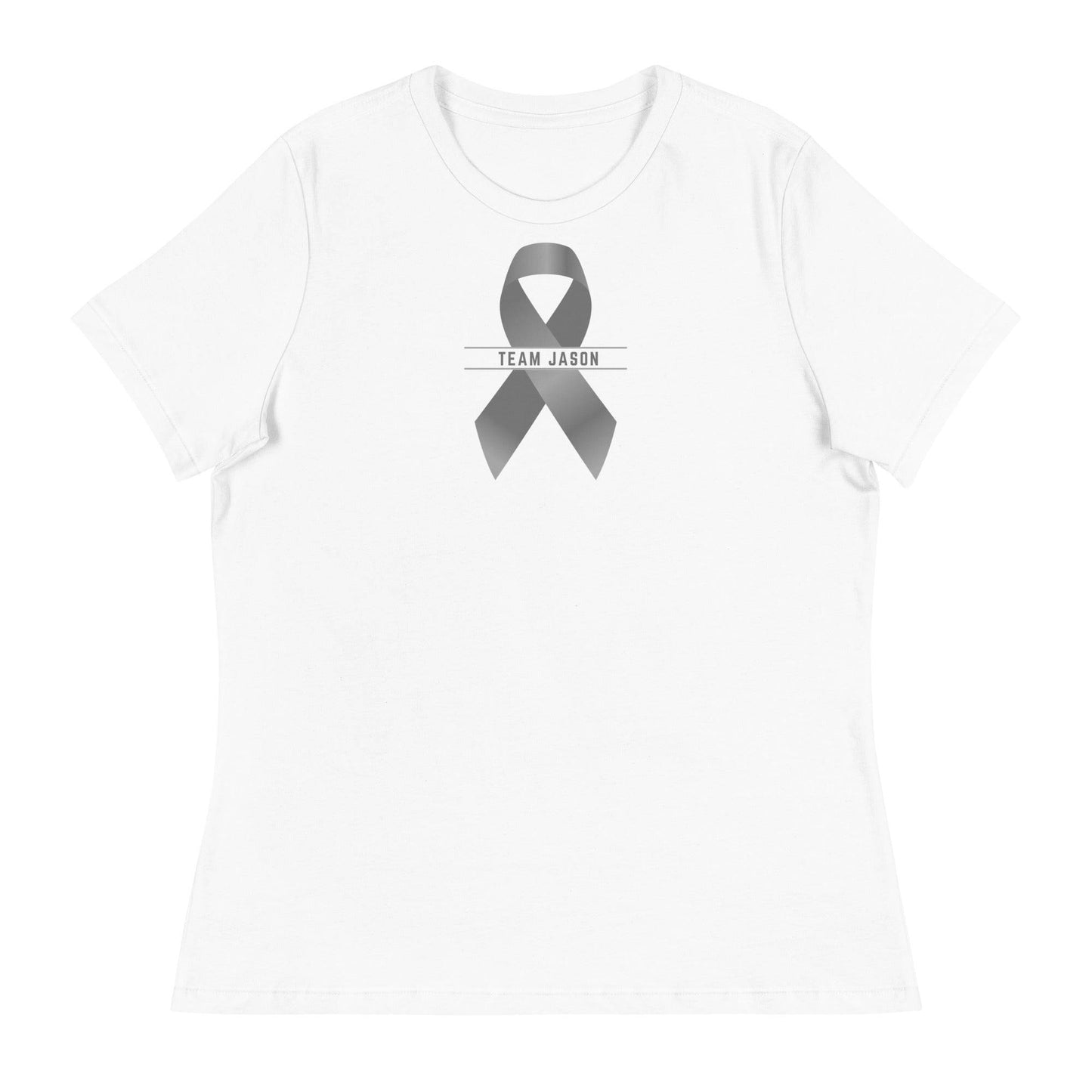 Customizable Cancer Ribbon Gray Womens Tee - JohnVsGBMWhiteS