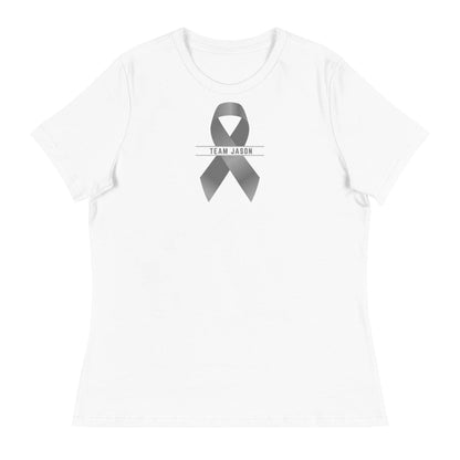 Customizable Cancer Ribbon Gray Womens Tee - JohnVsGBMWhiteS